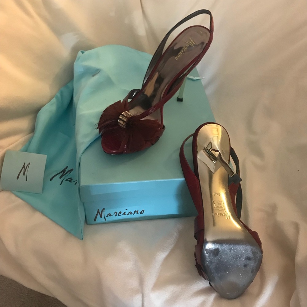 Dark red croc PMCAROLEEN Marciano heels